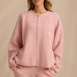 Oversized Zip-Up Cardigan in Blush Pink - Image 6