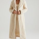 Long Shearling Coat in Cream - Image 7