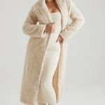 Long Shearling Coat in Cream - Image 8