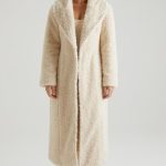 Long Shearling Coat in Cream - Image 9