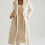 Long Shearling Coat in Cream - Image 10