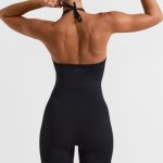 Halterneck Short Unitard in Black - Image 2