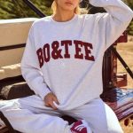 Oversized Crew Neck Sweatshirt in Heather Grey