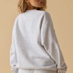 Oversized Crew Neck Sweatshirt in Heather Grey - Image 2