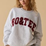 Oversized Crew Neck Sweatshirt in Heather Grey - Image 5