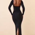 Modal Keyhole Cut-Out Maxi Dress in Black - Image 2
