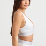 Plunge-Neck Crop Top in Grey Marl - Image 3