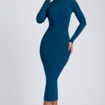 Modal Cross-Back Midaxi Dress in Deep Teal - Image 2