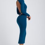 Modal Cross-Back Midaxi Dress in Deep Teal - Image 3