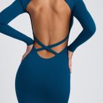 Modal Cross-Back Midaxi Dress in Deep Teal - Image 4