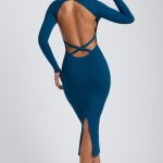 Modal Cross-Back Midaxi Dress in Deep Teal - Image 6