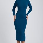 Modal Cross-Back Midaxi Dress in Deep Teal - Image 7