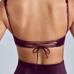Cut-Out Satin Mini Dress in Plum - Image 5