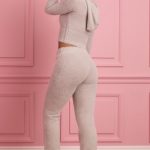 Fluffy Knit Wide-Leg Trousers in Cloud Grey - Image 2