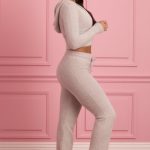 Fluffy Knit Wide-Leg Trousers in Cloud Grey - Image 3