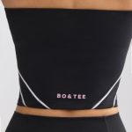 Soft Active Contrast-Trim Bandeau Top in Black - Image 4