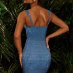 Embellished Corset Mini Dress in Cobalt Blue - Image 2