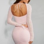 Embellished Long Sleeve Mini Dress in Blush - Image 2