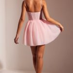 Embellished Corset Tulle Skirt Mini Dress in Blush - Image 8