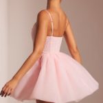 Embellished Corset Tulle Skirt Mini Dress in Blush - Image 9