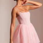 Embellished Corset Tulle Skirt Mini Dress in Blush - Image 10
