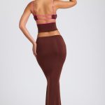 Mid Rise Maxi Skirt in Chocolate Brown - Image 2