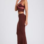 Mid Rise Maxi Skirt in Chocolate Brown - Image 3
