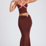 Mid Rise Maxi Skirt in Chocolate Brown - Image 5