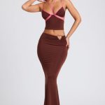 Mid Rise Maxi Skirt in Chocolate Brown - Image 7