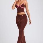 Mid Rise Maxi Skirt in Chocolate Brown - Image 10