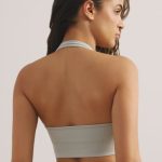 Halter Neck Define Luxe Sports Bra in Light Grey - Image 2