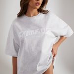 Oversized Short Sleeve T-Shirt in Heather Grey