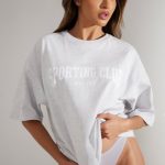 Oversized Short Sleeve T-Shirt in Heather Grey - Image 6