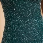 Embellished Strapless Cowl-Neck Mini Dress in Emerald Green - Image 5