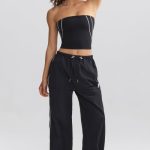 Wide-Leg Track Pants in Black - Image 7