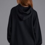 Appliqu?? Oversized Hoodie in Black - Image 2