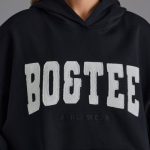 Appliqu?? Oversized Hoodie in Black - Image 4