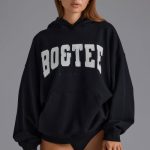 Appliqu?? Oversized Hoodie in Black - Image 5