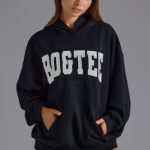 Appliqu?? Oversized Hoodie in Black - Image 6