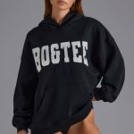 Appliqu?? Oversized Hoodie in Black - Image 7