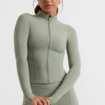 Zip Up Jacket in Bamboo Green - Image 7
