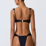 Ruched Cheeky Bikini Bottoms in Black - Image 2