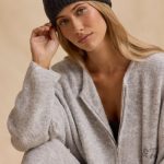 Knit Beanie Hat in Charcoal Marl