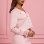 Ruffle-Trim Cropped Pyjama Top in Baby Pink - Image 4