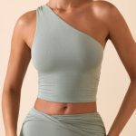 Modal One-Shoulder Top in Smoke Green - Image 4