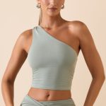 Modal One-Shoulder Top in Smoke Green - Image 6