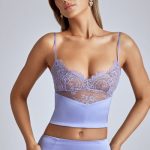 Lace Panel Cami Top in Blue Lavender - Image 6
