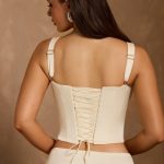 Lace-Up Corset Top in Ivory - Image 3