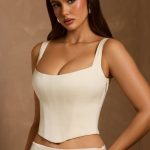 Lace-Up Corset Top in Ivory - Image 6