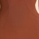 Woven Twill Halter Neck Plunge Maxi Dress in Chestnut Brown - Image 8